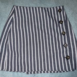 Navy and white striped wrap skirt